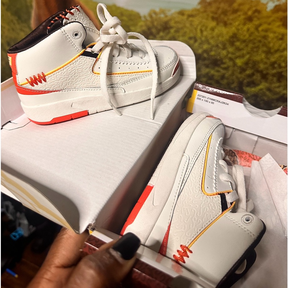 Jordan Kids Shoes in White and Red